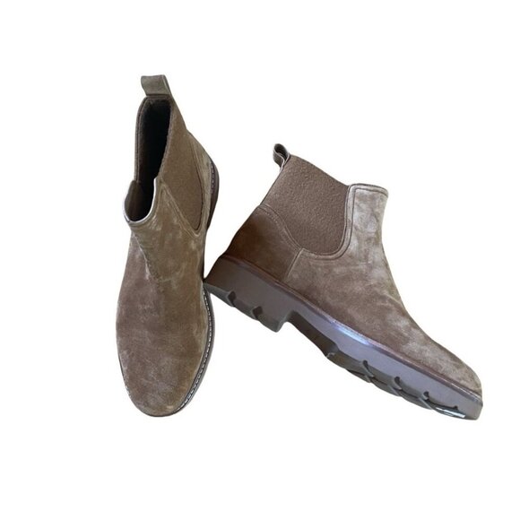 VINCE. Womens Brown Water Repellent Back Pull-Tab Rue Block Heel Chelsea 8.5 M - Picture 5 of 12